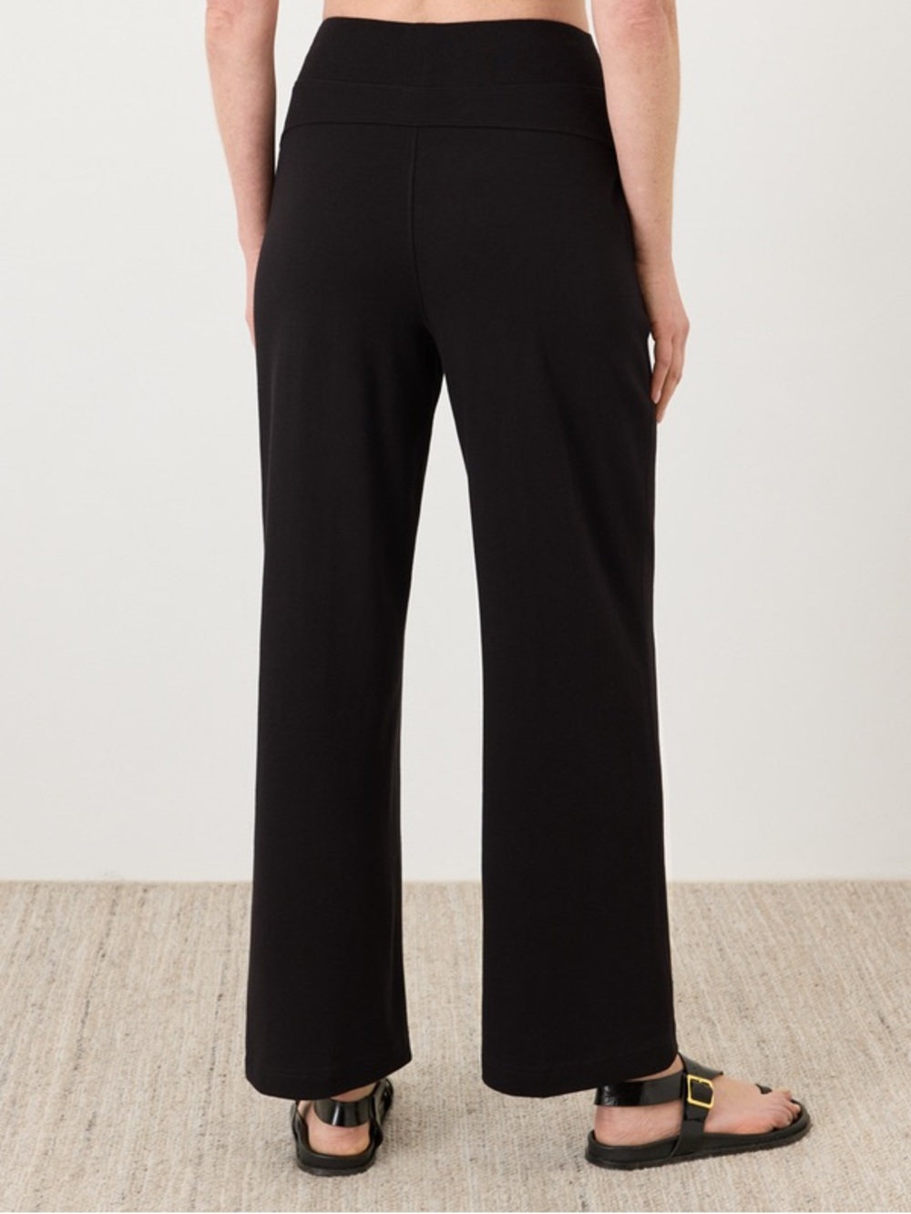 Pact Organic Airplane Pintuck Wide Leg Pant in Black Women’s Large - Picture 4 of 6
